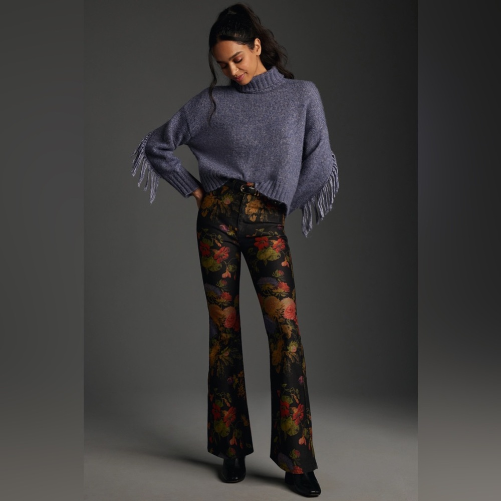 The Icon High-Rise Raw Hem Flare Jeans by Pilcro